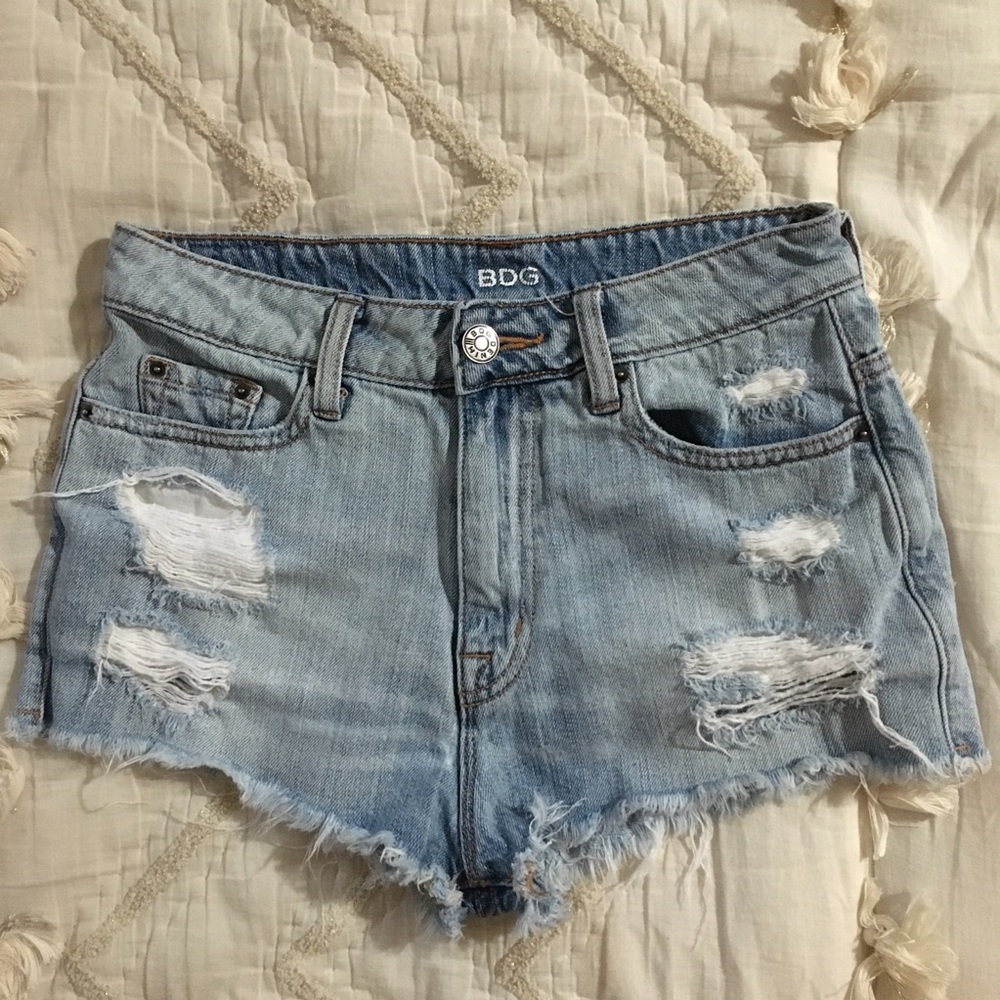 Beach Babe Lightwash High Waisted Jean Shorts